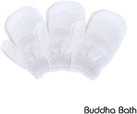 Buddha Bath Scrub Gloves - 3 pairs of exfoliating shower mittens