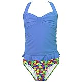 Fin Fun Mermaid Girls Clamshell Tankini Set, Mermaidens Swimsuits and Swimwear