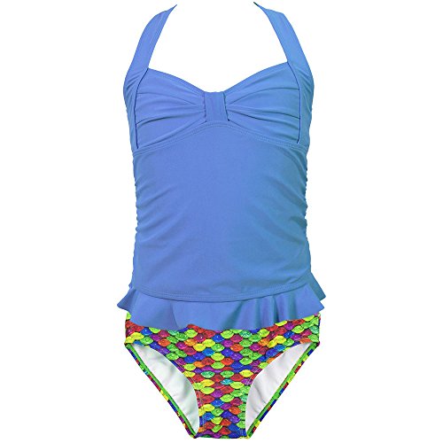 Fin Fun Mermaid Girls Clamshell Tankini Set, Mermaidens Swimsuits and Swimwear