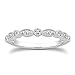 espere Milgrain Marquise & Round Cubic Zirconia Half Eternity Ring Stacking Infinity Wedding Band Sterling Silver Rings Rhodium Plated Size 8