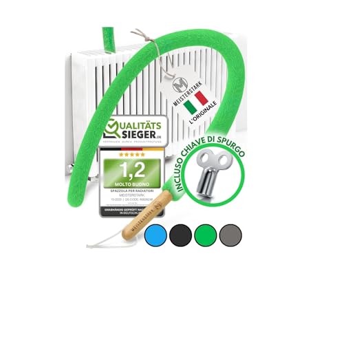 Original Radiator Cleaner 115 cm Long Brush for Cleaning Radiators Without Scratches Brush Cleaning Radiators with Washable Cover Radiator Brush for All Radiators (Green)