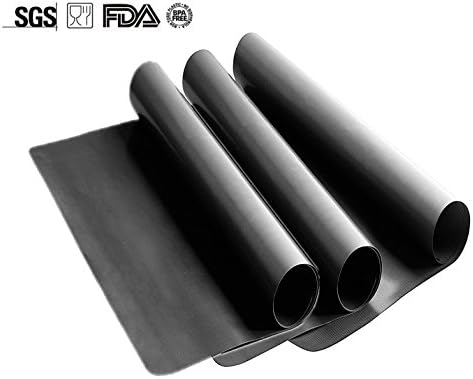 UKULEE Oven Liner Heavy Duty Pan Liners 16.25" x 23" BPA Free Teflon Non-Stick Reusable Grill Mat for Gas, Electric &amp; Microwave and Toaster Ovens, Kitchen Accessories For Home Cooks, Pack of 3