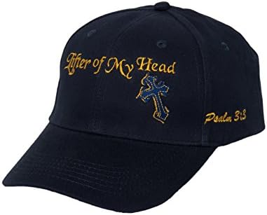 The Faithy Zone Men's Christian Cap Lifter of My Head (Adjustable size, Navy Blue with Gold-Colored Embroidery)