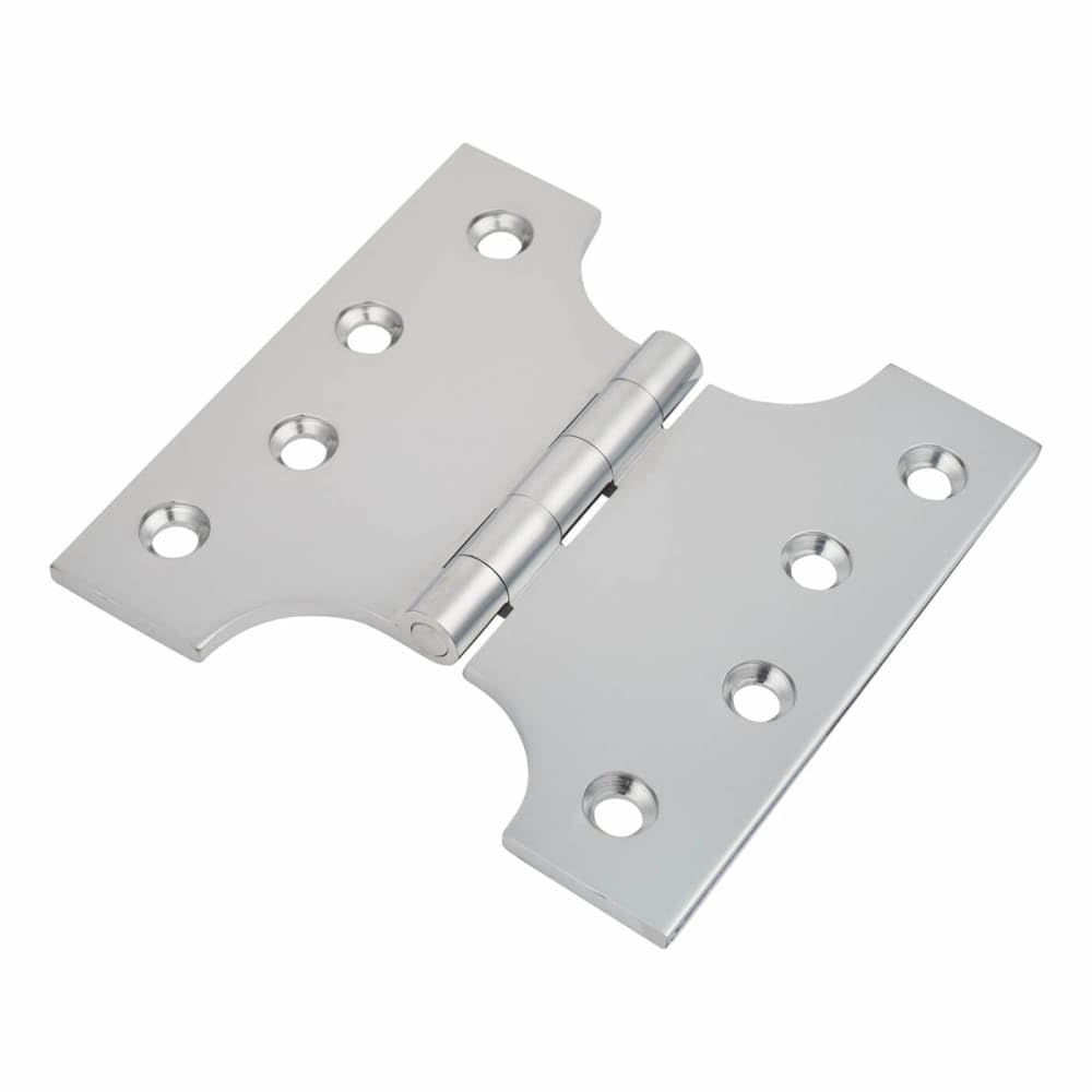 Solid Brass Parliament Hinge in Polished Chrome Finish, Enables The Door to Project Over architraves, dado Rail, Window Boards or downpipes 102mm x 102mm x 4mm (Each)