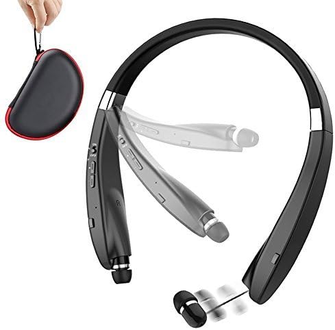 Foldable Bluetooth Headset,URWILL Wireless Neckband Sports Headphones with Retractable Earbuds, Bluetooth Sweatproof 4.1 Stereo Earphones Built-in Mic,Handsfree Calling Bluetooth Devices