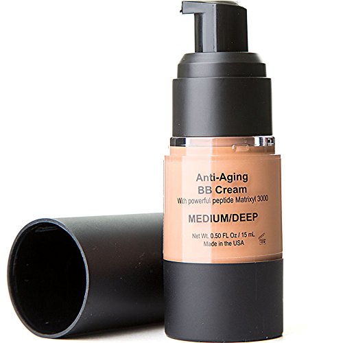 BB Cream Foundation Primer Beautifier All In One That's Perfect for Dry, Sensitive, Normal, Problem Skin Cover, Lightweight with Anti-aging Peptides to Help you Reach to Perfection - Medium Deep