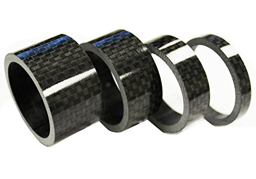 Winicebikes Carbon Fiber Bicycle Headset Spacers 1-1/8″ Set Stem Set 5-10-15-20mm 4 pcs