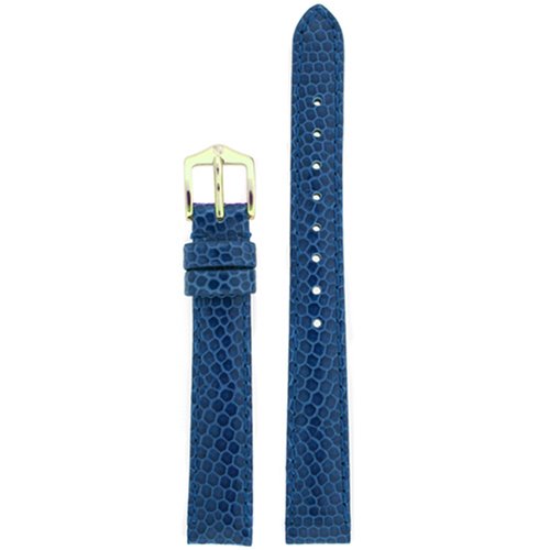 Watch Band Genuine Leather Lizard Grain Royal Blue Ladies 12 millimeter