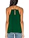 ALLY-MAGIC Womens Chiffon Halter Cami Double Spaghetti Strap Tank Top C4732 (L, Green)