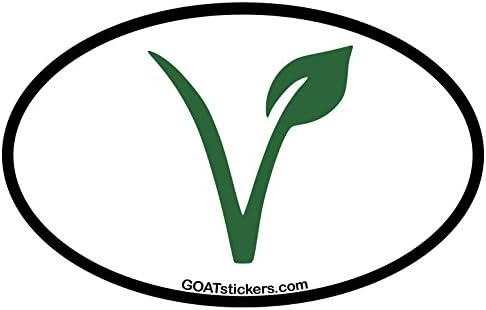 Vegetarian Symbol Oval Vinyl Sticker. Style your laptop, car or gear. Vegetarian sticker perfect for the vegan or plant eater in your life. Eat Plants!