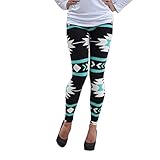 women Girl Leggings,Morecome Skinny Geometric Print Stretchy Pants Leggings (L)