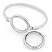 Stainless Steel Floating Locket Bangle Bracelet - 30mm Glass locket Bangle Living Floating Charm Locket Bracelet for 8'' wrist by BG247 (Silver Rhinestone Circle - Size 8)