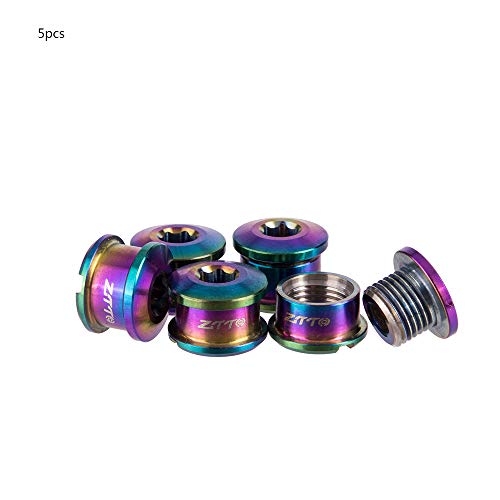 5PCS/Set Titanium Chainring Bolt Bicycle Chainwheel Screws Road Bike MTB Bicycle Disc Screws 5PCS for Crankset Bicycle Parts