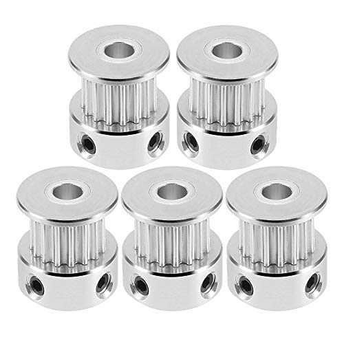 Saipor 5pcs GT2 16 Teeth 6mm Bore Timing Pulley Aluminum Synchronous Wheel for 6mm Belt, Compatible with RepRap 3D Printer Prusa i3