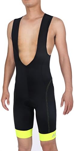 IWINVERS Men's UPF 30+ Bicycle Bib Shorts Bib Tights with 3D Cool Plus Padded Black II Size L