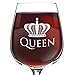 DU VINO Queen Funny Novelty Wine Glass - 12.75 oz. - Humorous Present for Mom, Women, Friends, or Her - Bridal Shower, Engagement or Wedding Favor - Made in USA