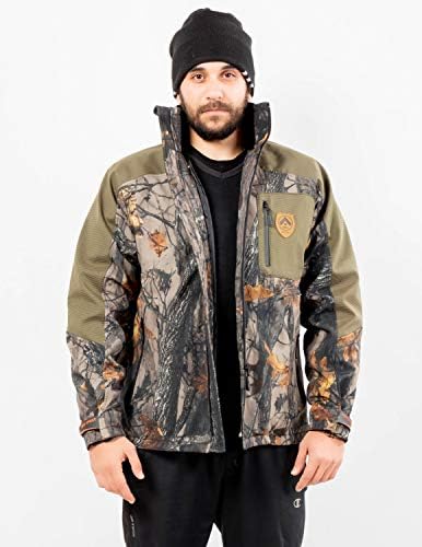 ARES SPORT Camo Hunting Jacket, Men’s 2-in-1 Soft Shell Military Tactical Jacket with Camouflage Outer Coat & Detachable Inner Jacket, Waterproof Winter Jacket for Outdoors, Camping & Hiking