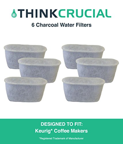 6 Keurig Charcoal Water Filters, Fits Keurig Single Cup Brewing Systems, Designed & Engineered by Crucial Coffee
