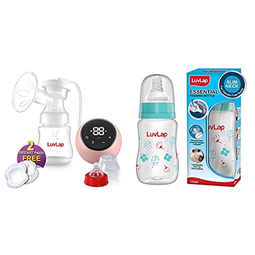 Luvlap Electric Breast Pump And Slim Feeding Bottle 125 Ml
