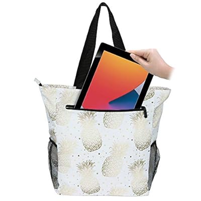 Dapper&Doll Pineapple Beach & Tote Bag Gifts for Women – Waterproof Zipper Top for Boat, Pool, Work – Gift for Women and…