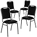 Flash Furniture Hercules Stacking Banquet Chairs with Padded Seats, Vinyl Upholstered Event Chair with 500-lb. Static Weight Capacity, Set of 4, Black