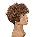 Yuehong Men Short Curly Blonde Wigs Heat Resistant Hair Wigs