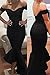 Astylish Womens Evening Dress Off Shoulder Flouncing Mermaid Formal Prom Gowns Large Black