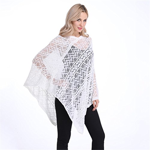 Leoparts Women Soft Knitted Pullover V Neck Batwing Poncho Cape Spring Sweater Cloak Shawl