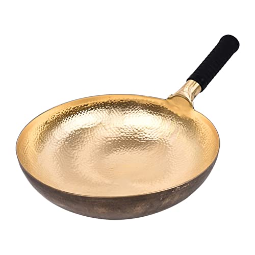 Handmade Copper Wok Complements Body Element Wok with Traditional Craft Gas Cooker Wok (Color : D, Size : 32cm) (D 34cm)