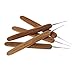 MagiDeal 5pcs Bamboo Hair Weaving Crochet Needles Dreading Hooks Dreadlock Tool for Braid Craft 0.5mm 0.75mm - 0.5mm