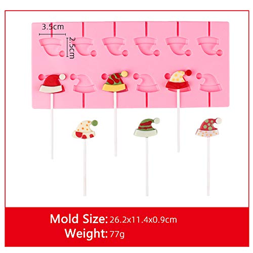 2 Pieces Christmas Jumbo Silicone Lollipop Molds,Chocolate Hard Candy Mold with 40 Sucker Sticks for Baking