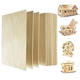MUXGOA 20 Pcs Balsa Wood Sheets,DIY Wood Crafts Unfinished Wood for Wooden DIY O