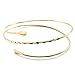 Gonioa Minimalist Gold Metal Coil Upper Arm Cuff Open Arm Bracelet Armlet Armband Bangle Gift for Women and Girl