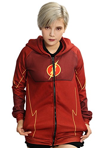 XCOSER Flash Hoodie Sweatshirt Jacket Costume for Halloween Cosplay