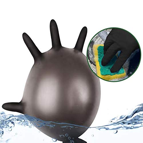 Black Nitrile Disposable Gloves Pack of 100, Latex Free Safety Working Gloves for Food Handle or Industrial Use (M(Pack of 100), Black)