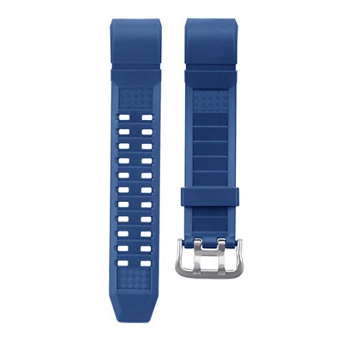 MoreToys Silicone Adjustable Replacement Accessory Sport Watch Band Wrist Strap Bracelet for Fitbit Charge 2 Fitness Wristband (Blue)