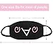Accmor Fashion Anime Mouth Mask, 10 Pack Black Cute Unisex Anti-Dust Bear Face Mouth Kawaii Muffle Mask for Kids Teens Men Women, Windproof Motorcycle Face Emoticon Masks for Ski Cycling Camping