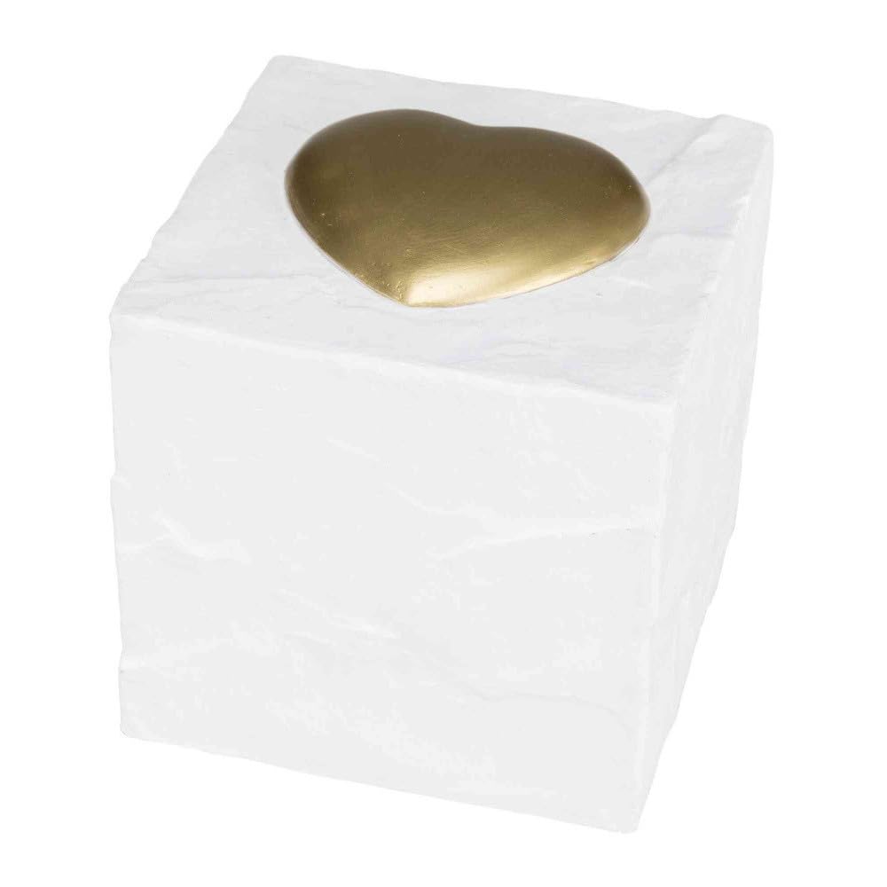 Trixie Memorial Stone Cube with Heart, 11 x 11 x 11 cm, White