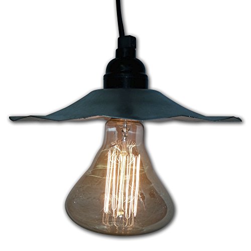 String Light Company GVP95 Vintage Pendant Light with Galvanized Shade and Antique Vintage Bulb (Pack of 2)