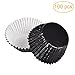 Healifty Cupcake Liners Aluminum Foil Cups Cake Muffin Molds for Baking (Black)- 100 Pieces