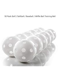 Paquete de 50 pelotas de golf blancas para práctica de golf, para flujo de aire de semillas, para uso en interiores y exteriores