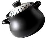 Ancent Cookware, Chamba Flat Clay Casserole, Medum, 3 Quarts | Black