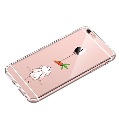 iPhone 6 6s Case, Matop Amusing Whimsical Design Clear Bumper TPU Soft Case Rubber Silicone Skin Cover for iPhone 6 6S (Rabbit carrot) - Thumbnail 2