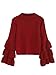 MakeMeChic Women's Layered Ruffle Sleeve Pullover Sweater