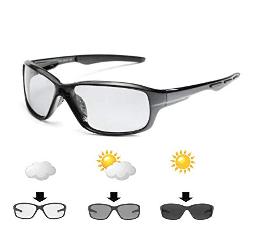 Polarlens Photochromic Polarized Glasses Sunglasses Lens Cycling Running Sports Unisex Men Women Black