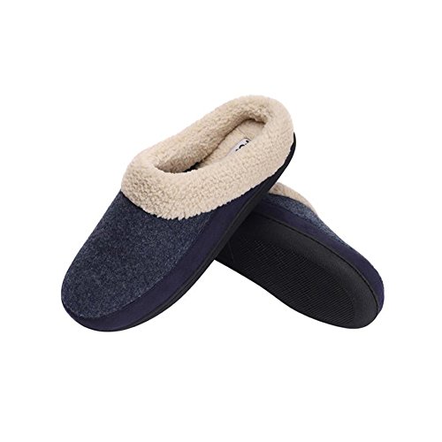 B-BEE Women's Men's House Slippers Knit Two-Tone Bedroom Cozy Antiskid Shoes Winter Slippers for Indoor/Outdoor …