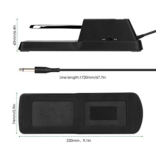 Sustain Pedal Universal, Mugig Anti-Slip Foot Pedal for Casio Yamaha Korg Moog Electronic Keyboards & Digital Piano with 1/4 Input Jack