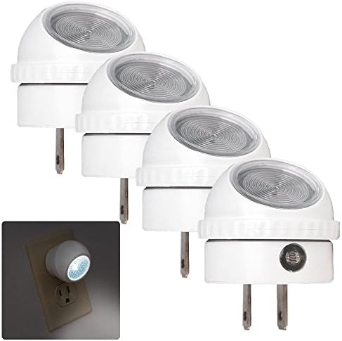 4 Pack LED Night Light Plug in with Auto Sensor Photocell, White