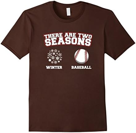 Men's There Are Two Seasons: Winter and Baseball! Funny T-Shirt 2XL Brown