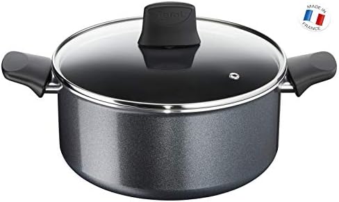 Tefal C3674602 Elégance Faitout + Couvercle, Aluminium, Noir, 24 cm